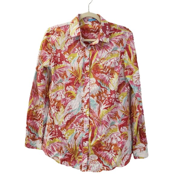 J. McLaughlin Tops - J. McLaughlin Tropical Print Button Down Shirt Size Small